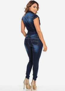 Tuta in Denim <span class=keywords><strong>donna</strong></span> <span class=keywords><strong>elegante</strong></span> di YSMARKET tuta in jeans lunga per <span class=keywords><strong>donna</strong></span> moda estiva Club ragazze tuta femminile Demin EW929 - Product Image 4