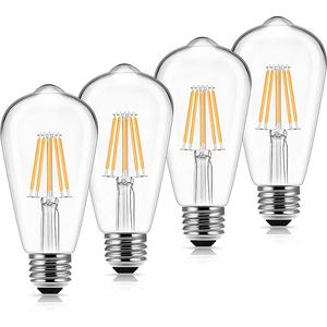 ST64 dimmerabile 4W 6W 8W lampadina a filamento <span class=keywords><strong>LED</strong></span> Edison Vintage E26 110V E27 220V lampadine In vetro trasparente a consegna rapida a buon mercato disponibile - Product Image 2