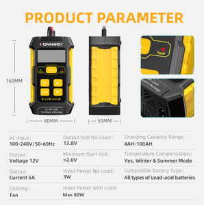 เครื่องชาร์จซ่อมชีพจรรถยนต์แบบ3 in 1 KW510 Konwei 5A 12V + เครื่องทดสอบแบตเตอรี่ยานยนต์12V - Product Image 3
