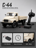 Camion de transport militaire RC WPL 1:16 2,4 GHz 6 roues motrices avec remorque métallique, télécommande électrique, portée de 30 à 50 m