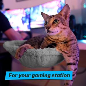 Lớn Mèo Võng Bàn Giường Rắn Sang Trọng Với Mạnh Mẽ Kép Kẹp & Có Thể Tháo Rời Bìa 45 Lbs Công Suất Cho Mùa Đông Ngủ & Chơi Game Bàn - Product Image 6