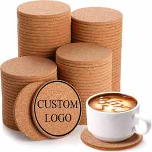 Promotional Cup <b>Mat</b> Cork Coasters with Print Logo Drink Coasters Eco Friendly Cork Custom Logo <b>Round</b> Blanks Sublimation Coaster - Product Image 1