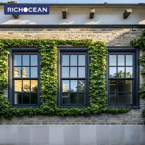 Fenêtre à guillotine simple en aluminium résistant aux chocs, double vitrage Low-E, fournisseur chinois RICHOCEAN - Product Image 4