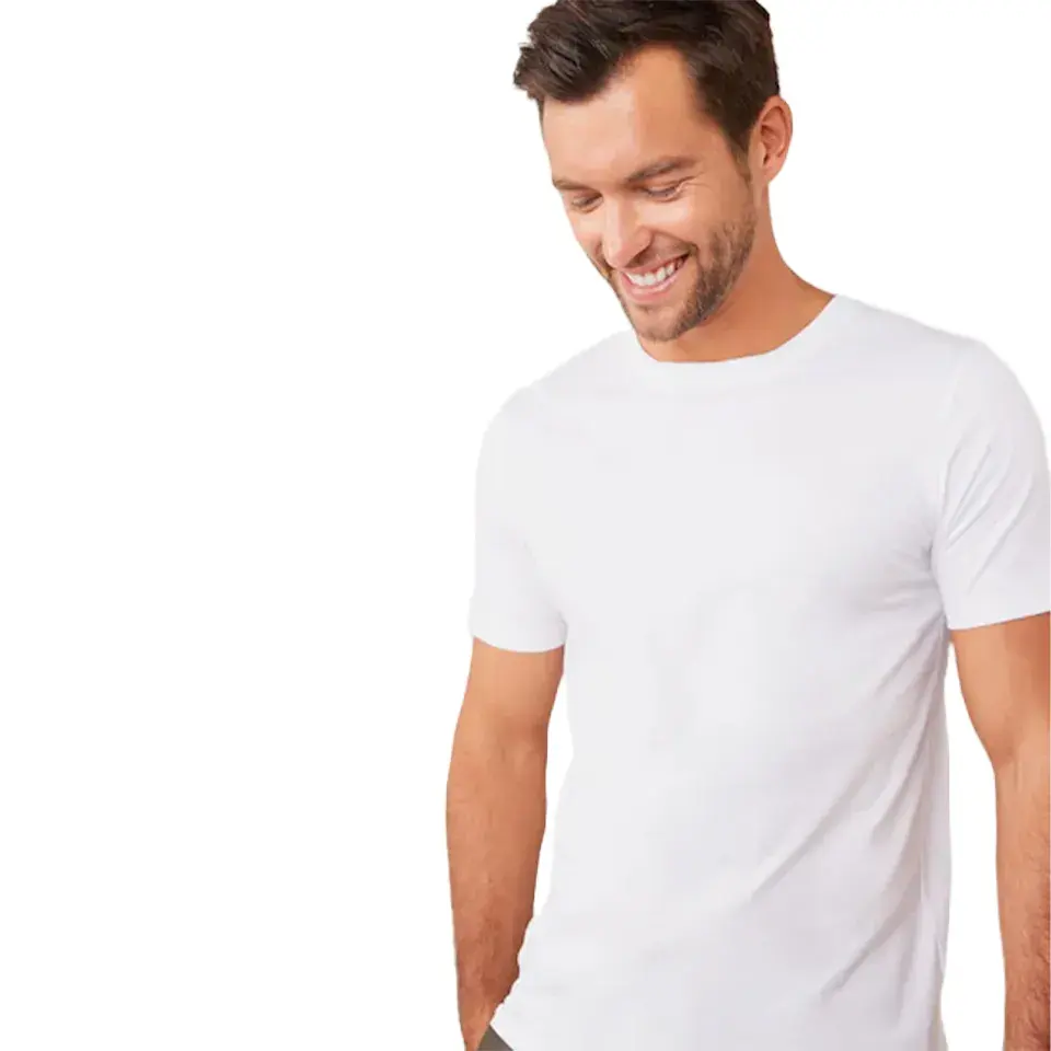 OEM al por mayor 95% algodón 5% Elastano hombres Slim Fit camiseta caída más larga dobladillo curvo cuello redondo músculo Fitness hombres gimnasio camisetas
