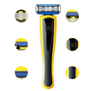 Vendita calda rasoio da barba rasoio di sicurezza in metallo rasoio a 5 lame con acciaio inossidabile per Set - Product Image 6