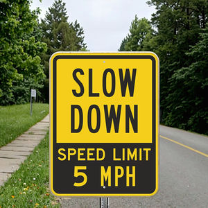 علامة الحد الأقصى للسرعة 5 ميلًا في الساعة-علامة ألومنيوم فائقة السرعة بطيئة لمواقف السيارات والمرافق - Product Image 4