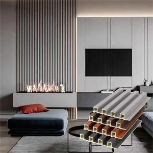 Revêtement mural intérieur de bonne qualité Décoration murale Panneaux composites en bois et plastique WPC Panneau mural cannelé <span class=keywords><strong>pour</strong></span> la décoration - Product Image 1