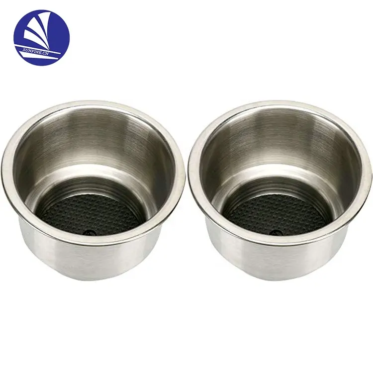 Single Stainless Steel Glass and can holder Drop-in Cup Drink Holder with Drain Marine Boat Rv Camper