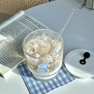Vaso de Vidrio con Diseño de Muñeco de Nieve Navideño, Taza de Agua <span class=keywords><strong>Kawaii</strong></span> para Niñas, Linda Taza de Vidrio para Beber Café para Estudiantes - Product Image 6
