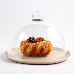 Couvercle de gâteau en acrylique transparent PC en plastique Plateau de dessert et de collation de fruits pour essayer de manger Pendule Shop Affichage de dégustation Supermarché Magasins - Product Image 3