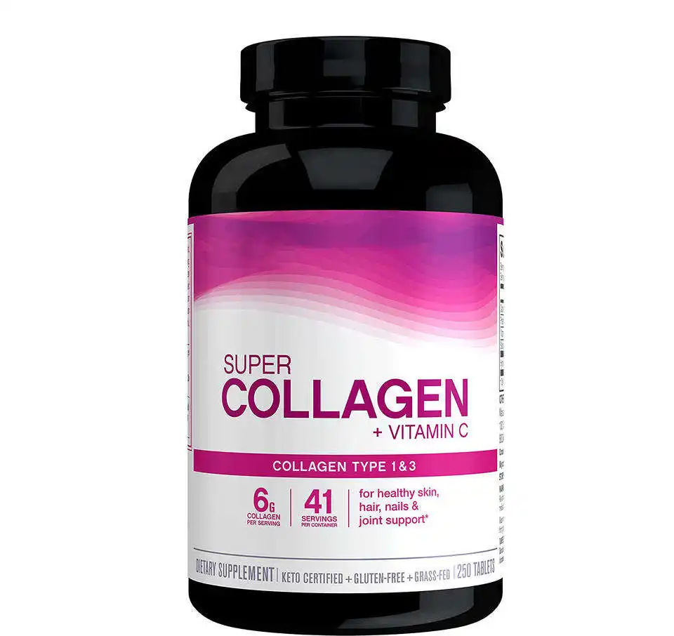 OEM/ODM Collagen Peptide Tablets Collagen & Vitamin C Supplement for Hair Skin & Nails Multi Collagen