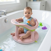 Chaise de bain pour bébé en PP + PVC, tabouret de bain monobloc avec base à ventouse puissante pour 0-18 mois