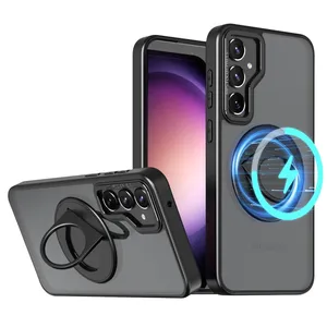 Funda de teléfono con soporte magnético para <span class=keywords><strong>Samsung</strong></span> <span class=keywords><strong>Galaxy</strong></span> S23 Ultra 5G anillo giratorio - Product Image 1