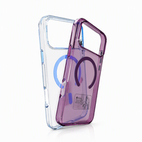 Étui de téléphone magnétique haute transparence pour iPhone, coque antichoc, coque arrière en PC avec anneau magnétique