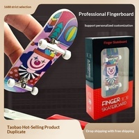 Mini Skateboard de Bureau en Bois Créatif de Qualité Professionnelle avec Roues et Roulements en Érable, Plateau de 30 mm, Longueur de 100 mm, Style Double-Kick