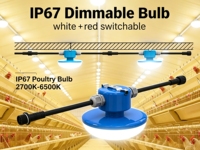 Éclairage pour poulailler sans scintillement, gradation 9W 130lm/W AC100-265V, rouge et blanc commutable, couvercle transparent