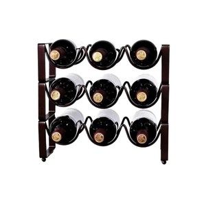 Modern Minimalist Wine Rack Steel <b>9</b> Bottle Storage Shelf For Home Dining Table Decor - Product Image 5
