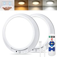 Lámpara de Techo LED Recargable con Sensor de Movimiento, Control Remoto, Batería de 8000mAh, Clasificación IP33, 3 Colores Atenuables, Magnética, Inalámbrica, para Armario