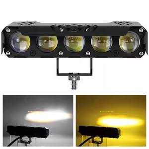 ไฟสปอร์ตไลท์ LED สำหรับมอเตอร์ไซค์ ตำแหน่งด้านหน้า สีเหลืองและสีขาว แบบสองสี พร้อมเลนส์ 2-6 ชิ้น รับประกัน 2 ปี - Product Image 5