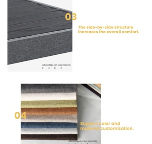 2 phút cài đặt hiện đại bọc đôi đầy đủ Nữ Hoàng Vua kích thước giường vải gỗ khung giường màu xám khung sang trọng tán - Product Image 2