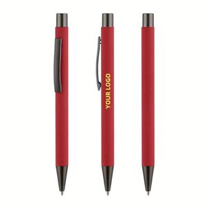 Promotion Soft Rubber Aluminum Metal <b>Ballpoint</b> <b>Pen</b> With Custom Advertising Press Printable Logo for Hotel Station - Product Image 2