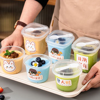 Vente en gros de coupes à dessert miniatures jetables écologiques en plastique double paroi pour pudding au lait, salade de fruits, yaourt, gelée