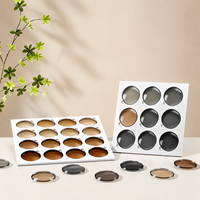 Présentoir circulaire en acrylique blanc à 9 compartiments pour verres de myopie, présentoir d'échantillons pour magasin de lunettes, table de présentation pour opticien