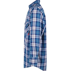 Camisa a cuadros ignífuga FR Clothing CAT2 de 7.5 oz con botones a presión y mangas de algodón FR para soldadura - Product Image 3