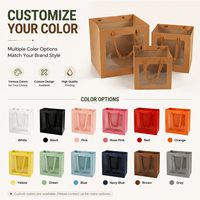 Sac cadeau de luxe pour fenêtre, sac en papier personnalisé imprimé pour fleurs, cadeaux, emballage de mariage avec options de logo et de poignée