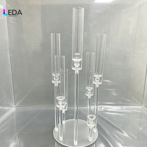 Candelabro Cuadrado de Acrílico Transparente LEDA con 8 Brazos, Portavelas para Bodas, Decoración de Iluminación para Eventos y Escenarios - Product Image 1