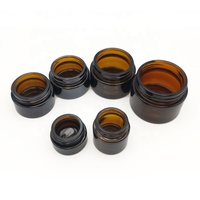 5ml 10ml 15ml 20ml 30ml 50ml pot de crème en verre ambré rond pot avec couvercle en or crème pour les yeux récipient de stockage boîte en verre