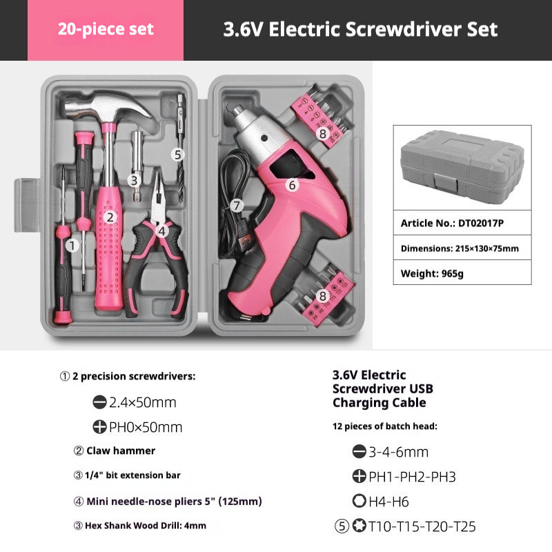 Ensemble de 20 pièces [3,6 V] rose GJTZ001