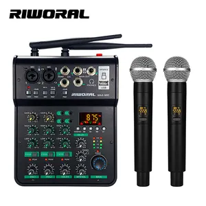 MA4-MIC 2 Wireless Mic Digital Audio DJ Mixer Karaoke Power Mixer con microfono per palcoscenico