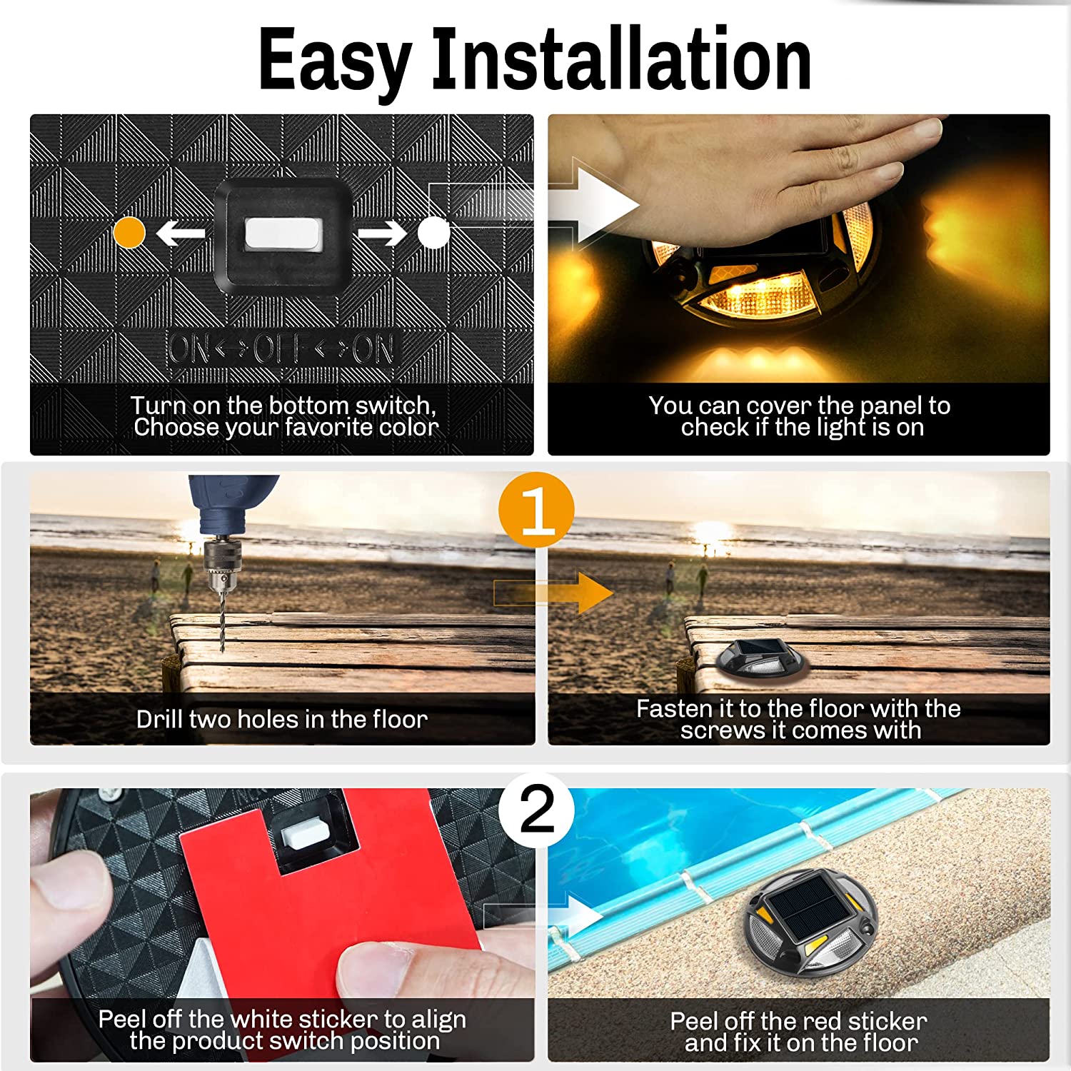 Monocrystalline Solar Spike Light IP68 Waterproof 123 * 23mm For Garden Path