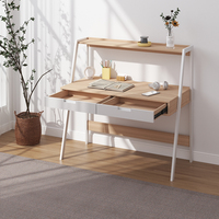 Bureau d'ordinateur en bois de haute qualité avec tiroirs et étagère, design ergonomique pour bureau à domicile, bureau d'étude moderne et durable