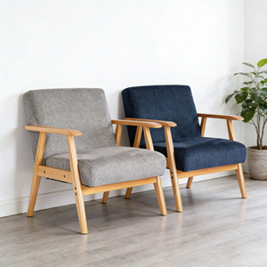 Sillón Moderno CARLFORD con Estructura de Madera, Tapizado en Tela, para Sala de Estar - Product Image 1