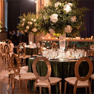 Usine en gros bague en or chaise de dossier chaise de mariage O dos en acier inoxydable événement chaise de banquet - Product Image 4
