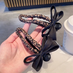 Pince à cheveux rétro à imprimé léopard, design nœud, pince bec de canard pour femme, accessoires de mode - Product Image 5
