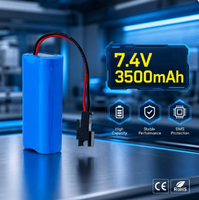 Paket Baterai Lithium 18650 7.4V 3500mAh 2S1P OEM Kustom untuk Lampu Camping Model RC, Peralatan Rumah Tangga Kecil Portabel