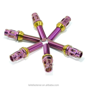 Tiges filetées en aluminium anodisé avec tête hexagonale et anneau doré, diamètre 12 mm, filetage métrique grossier, fixations - Product Image 4