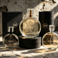 Vente en gros de 100 flacons de parfum en verre mat de luxe, anti-fuite, rechargeables, avec couvercle en acrylique, diffuseur personnalisé, 30 ml/50 ml/100 ml