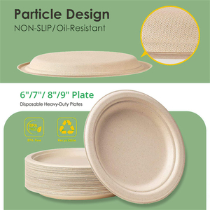 Melhor Preço 7 Polegada Placa Redonda 18 cm <span class=keywords><strong>Eco</strong></span> <span class=keywords><strong>Friendly</strong></span> Sugarcane Bagasse Bagasse Placas Descartáveis - Product Image 5