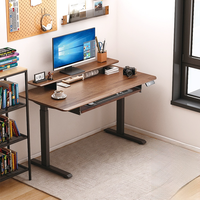 Table élévatrice électrique intelligente à double moteur Plateau à clavier Bureau d'ordinateur de bureau moderne pour la maison Table d'étude PC