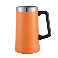 Gobelet industriel personnalisable réutilisable, verre à Sublimation en acier inoxydable, tasses de bière avec poignée, 1 pièce