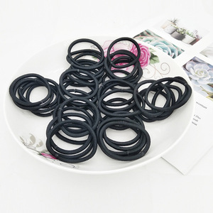 200 Pezzi Elastici per <span class=keywords><strong>Capelli</strong></span> Neri Senza Cuciture Spessi 4mm, Vendita all'Ingrosso, Resistenti Elastici in Gomma per Donne e Uomini, Fermacoda - Product Image 3