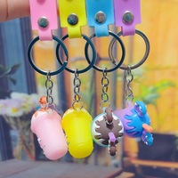 Porte-clés et pendentifs de sac mignons et kawaii, style dessin animé, thé au lait boba et crème glacée 3D, pour enfants et filles