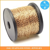 Bijoux classiques pour la fabrication de colliers et de bracelets, longue chaîne Rolo, en acier inoxydable, vente en gros, 2.6mm