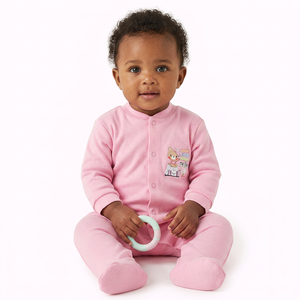Fabricant de barboteuses pour bébés, vêtements d'été unisexes pour nourrissons en coton biologique imprimé sur mesure, fermeture à boutons-pression, usine - Product Image 1