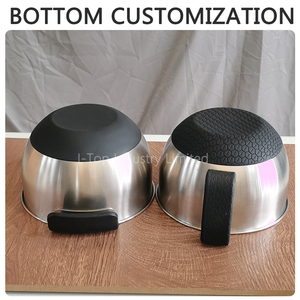 Cuencos para mezclar ensaladas de acero inoxidable personalizables, tapa de lavabo pulida, cuenco mezclador de huevos con fondo de silicona, cuenco para servir pasteles y hornear - Product Image 5