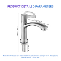Robinet de lavabo mural en plastique à levier unique, eau froide uniquement, finition nickel brossé moderne, pour salle de bain, avec cartouche céramique